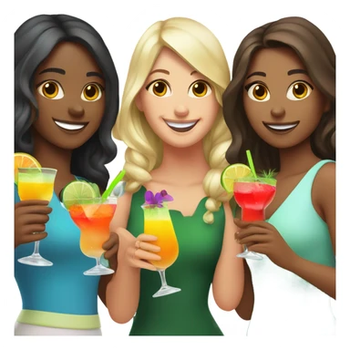 Three girls cocktails  sticker