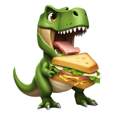 T-Rex eating sandwich  sticker