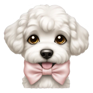 schichon puppy with pale pink bow sticker