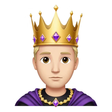 King, golden crown, black clothes, purple diamonds  sticker