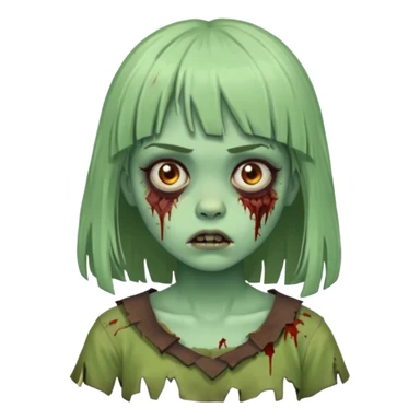 Zombi tradicional menina com franja sticker
