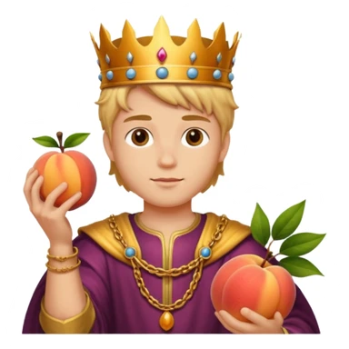young king and peach sticker