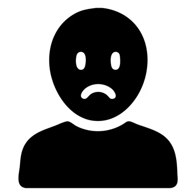A person with a sad expression, looking lonely sticker