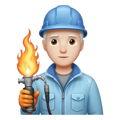 with blowtorch,Ice Sculptors. sticker