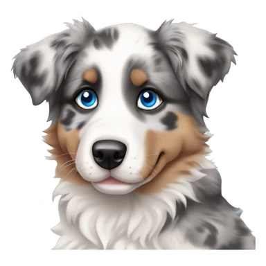 merle australian shepherd puppy with blue eyes sticker