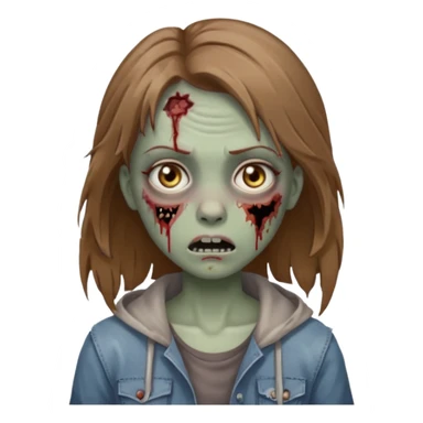 A zombie girl with light brown hair sticker