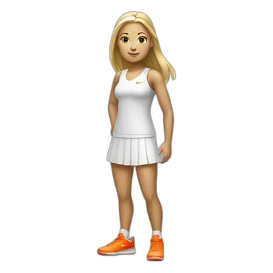 A blonde tennis woman with Nike outfit and bright orange shoes  sticker