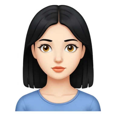young woman with black hair, 25 years old sticker