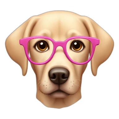 pink labrador with glasses sticker