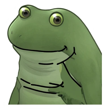 bufo frog in a colorful tank top, facing right, meme style sticker