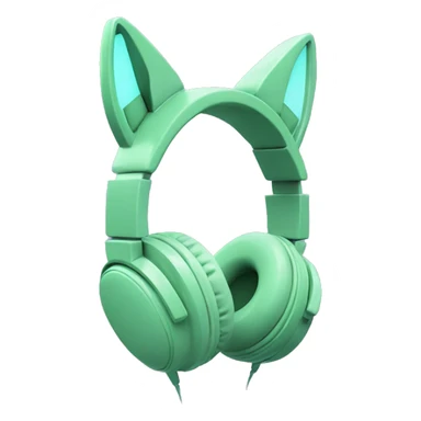 Pastel green cat ear gaming headphones sticker