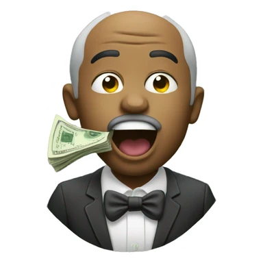 man licking money emoji sticker