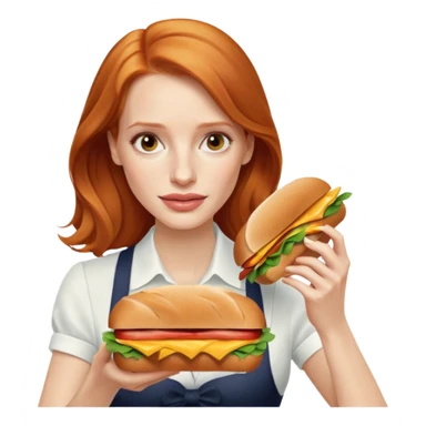 Jessica Chastain, making sandwich  sticker