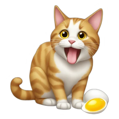 Cat licks eggs sticker