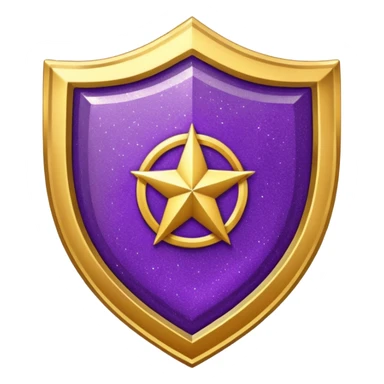 Purple Glitter military medal shield sticker