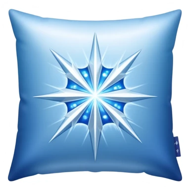 simple magical pillow emoji, shimmering blue and silver, with a frosty, sparkling aura sticker