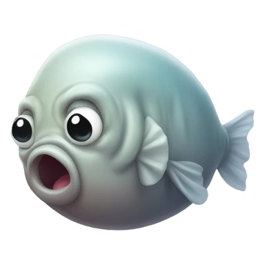 Sad blob fish  sticker