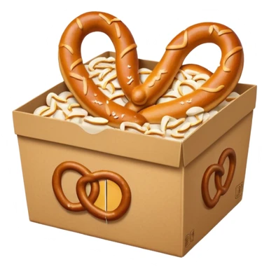 Pretzel on food paper box sticker