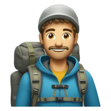 A guy trekking  sticker