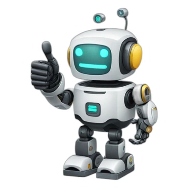 thumbs up sign robot sticker
