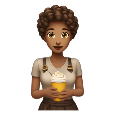 Woman pelo café enamorada sticker