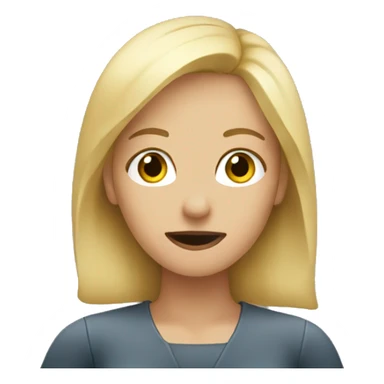 blonde woman making quiet sign sticker