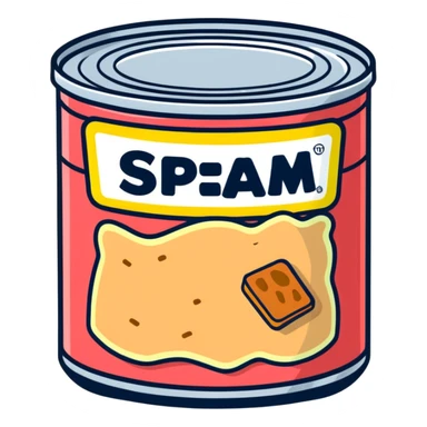 POP ART CAN THAT SAYS SPAM TO SLOP sticker
