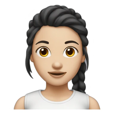 white women with dark hair pony tail  sticker