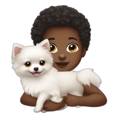 black baby with a white pomerania sticker