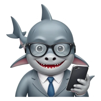 Shark wearing glasses using the phone sticker