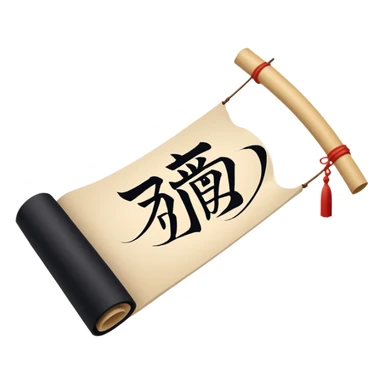 Japanese calligraphy scroll sticker