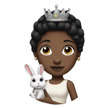 Black haired, white skin, princess with black haired bunny sticker