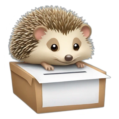 hedgehog and voting ballot sticker