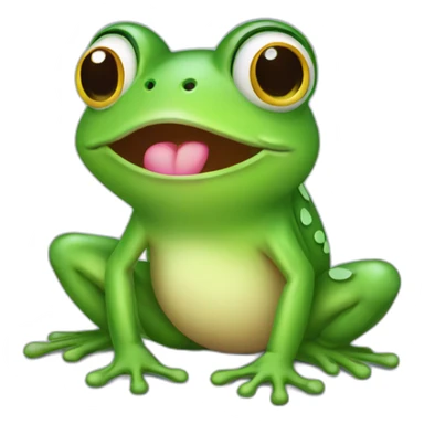 a green frog that is in love sticker