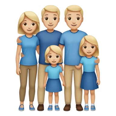 parent figures with three children silhouettes sticker