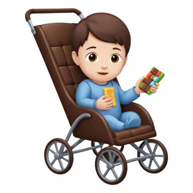 Baby in Chocolate push chair sticker