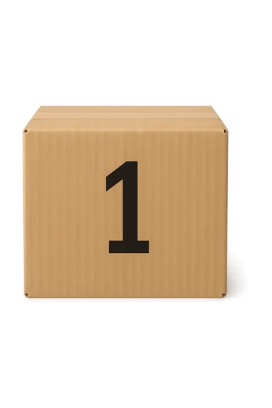 Pacco con numero 1 sticker