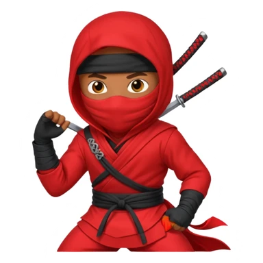 brown skin ninja red clothes sticker