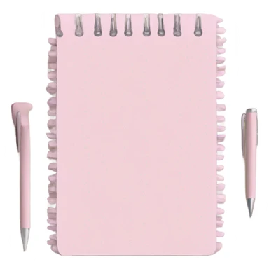 Pale pink notepad with pen sticker