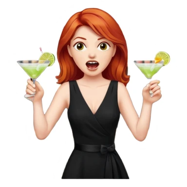 A raid haired woman yelling at a bartender sticker