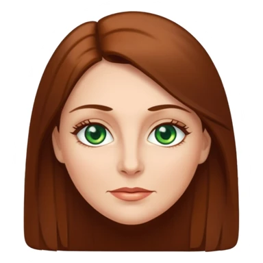 middle age woman with green eyes and long straight brown hair sticker
