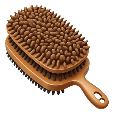 A hairbrush with poop sticker