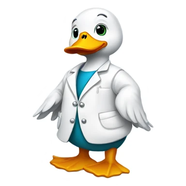 Duck wearing a labcoat sticker