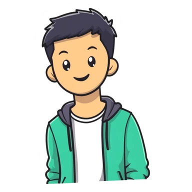 cheerful young man with casual style sticker