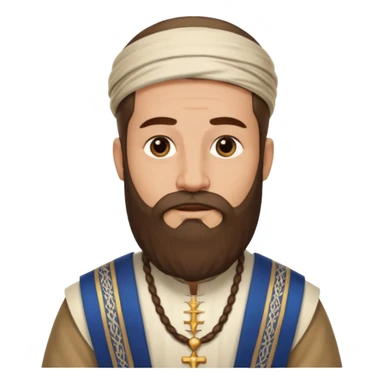 abraham from the bible, light skin, high neck sticker