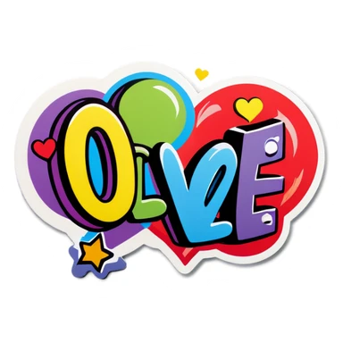 Pop art love sticker