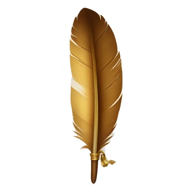 a feather quill and a scroll sticker