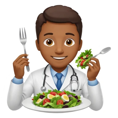 Doctor eating in restaurant full body sticker