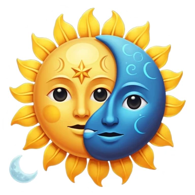 Sun and the moon solstice sticker