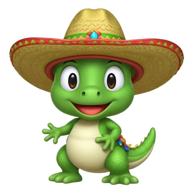 Yoshi with a sombrero sticker